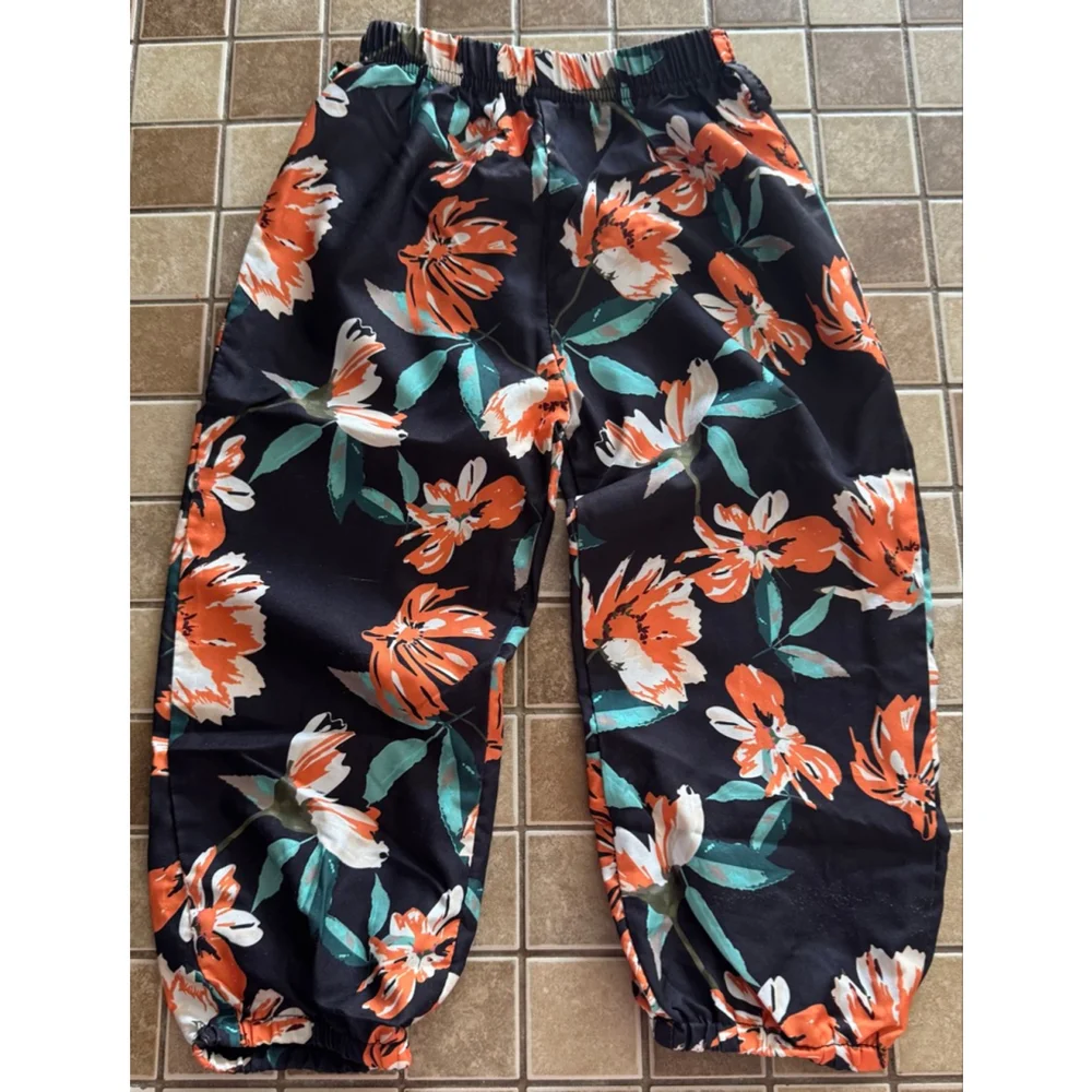 Baby Black & Orange Floral Casual Bottoms 18-24 Months